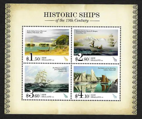 Neuseeland 2022: Historic Ships, hostorische Schiffe, postfrischer Block