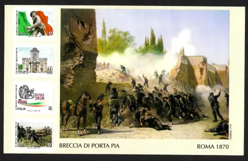 Italien 2020: Durchbruch der Bersaglieri an der Porta Pia, Rom, postfrisch