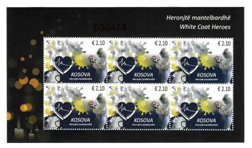 Kosovo 2021: White Coat Heroes, Helden in Weiß, COVID-19, Block postfrisch