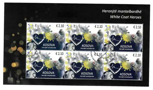 Kosovo 2021: White Coat Heroes, Helden in Weiß, COVID-19, Block gestempelt