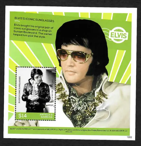 Antigua 2016: Elvis Presley, Elvis's Iconic Sunglasses, postfrisch