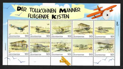 Liechtenstein 2023: Der tollkühnen Männer fliegende Kisten, Kleinbogen, **