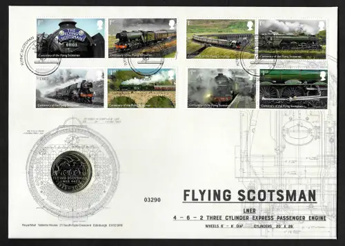 GB 2023: Flying Scotsman, Lokomotiven - Dampf, FDC