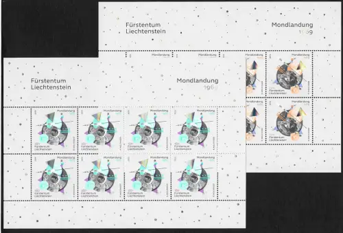 Liechtenstein 2019: Mondlandung 1969, Kleinbogen 2x, postfrisch