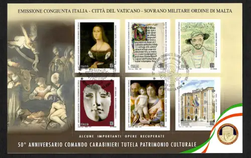 Italien 2019: 50 Jahre Carabiniere zum Schutz des Kulturerbes - Malta, Vatikan