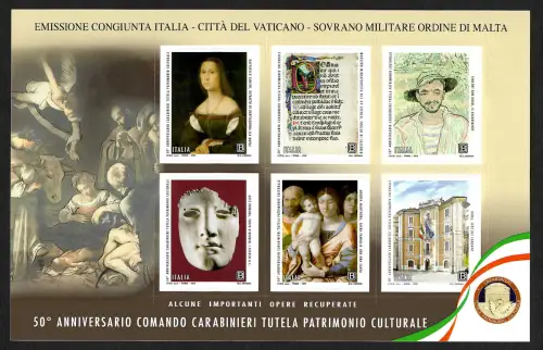 Italien 2019: 50 Jahre Carabiniere zum Schutz des Kulturerbes - Malta Vatikan **