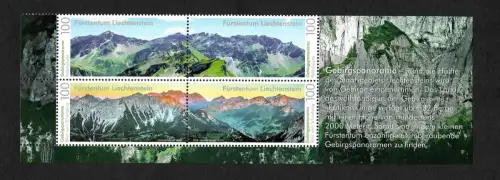 Liechtenstein 2019: Gebirspanorama, 4er Block, postfrisch