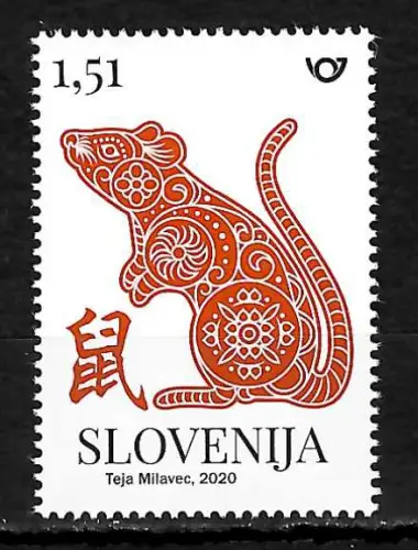Slowenien 2020: Jahr der Ratte, postfrisch