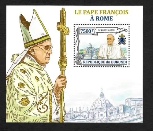 Burundi: Papst Franziskus, Block postfrisch