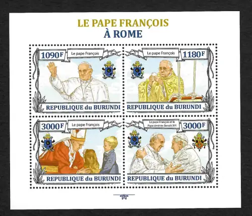 Burundi: Papst Franziskus, Block postfrisch **