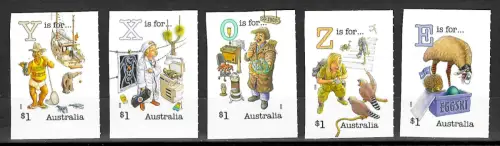 Australien 2019: Alphabet - Y, X, O, Z, E, postfrisch