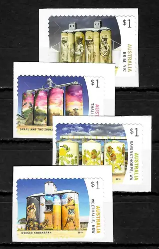 Australien 2018: Silo Kunst, 4x Marken, postfrisch