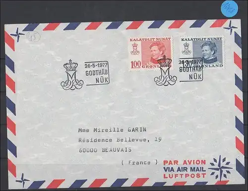 Grönland  Luftpostbrief   1977