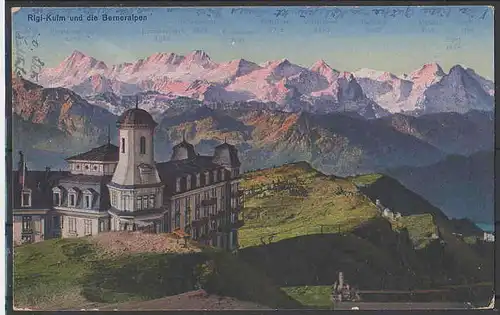 Ansichtskarte   Schweiz Rigi-Kulm und Berneralpen