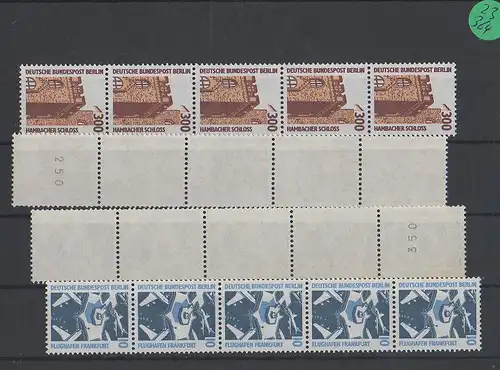 Berlin   5er Streifen  postfrisch  2x  MiNr. 798-799