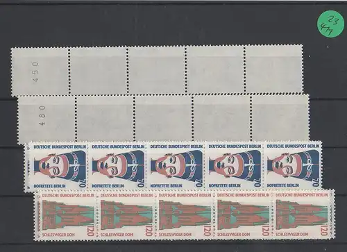 Berlin postfrisch     5er Streifen mit Nummer  MiNr. 814-815