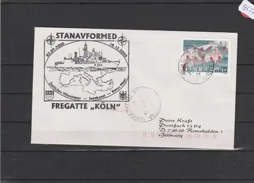   Brief  mit Schiffsstempel     Fregatte  KÖLN    Stanavformed 2000