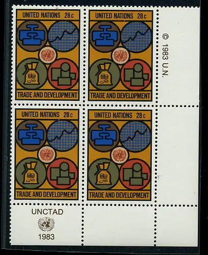 UNO NEW YORK 1983 Nr 421 - 4er Block postfrisch (73614)