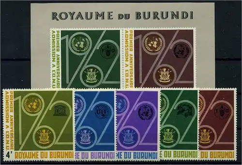 BURUNDI Lot aus 1963 postfrisch (104496)