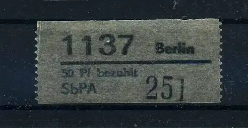 DDR 1968 SbPAE Nummernzettel 1 postfrisch (109043)