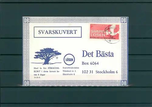 SCHWEDEN 1969 Antwort-Portomarke siehe Beschreibung (202207)