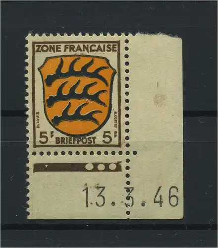 FRZ.ZONE 1945 Nr 3 Bru postfrisch (116963)