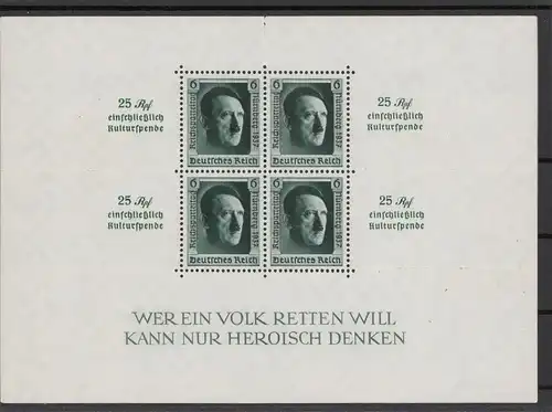 DEUTSCHES REICH 1937 Bl.11 postfrisch (213616)