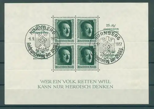 DEUTSCHES REICH 1937 Bl.11 gestempelt (223070)