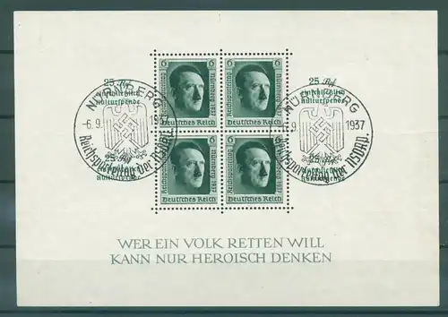 DEUTSCHES REICH 1937 Bl.11 gestempelt (223081)