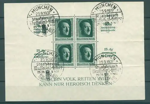 DEUTSCHES REICH 1937 Bl.11 gestempelt (223082)