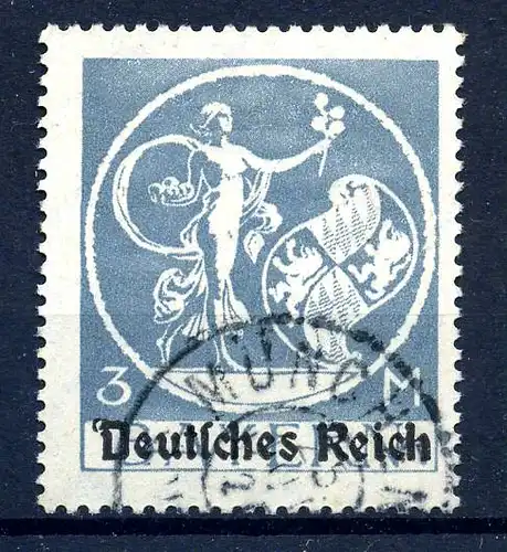 DEUTSCHES REICH 1920 PLATTENFEHLER Nr 134 V gestempelt (221390)