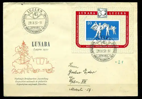 SCHWEIZ 1951 Bl.14 Ersttagsbrief (217075)