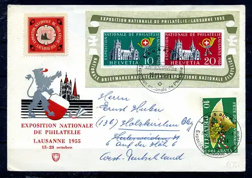 SCHWEIZ 1951 Bl.14 auf Brief (217076)