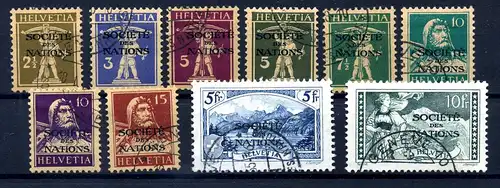 SCHWEIZ SDN 1927 Nr 26-35 gestempelt (221027)
