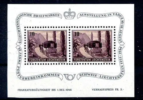 LIECHTENSTEIN 1946 Bl.4 postfrisch (220361)