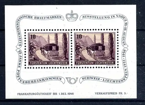 LIECHTENSTEIN 1946 Bl.4 postfrisch (220364)