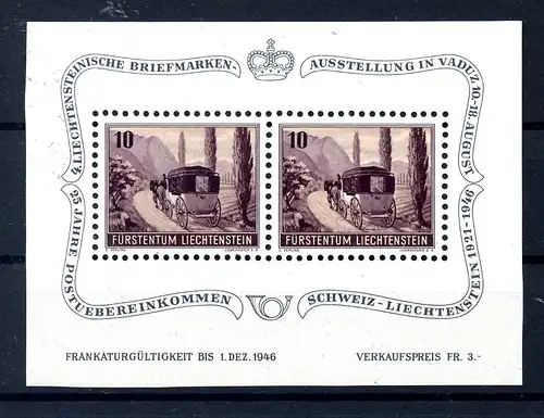 LIECHTENSTEIN 1946 Bl.4 postfrisch (220383)