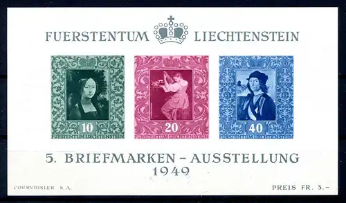 LIECHTENSTEIN 1949 Bl.5 postfrisch (220365)
