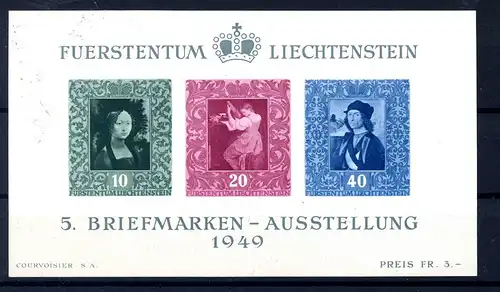 LIECHTENSTEIN 1949 Bl.5 postfrisch (220368)