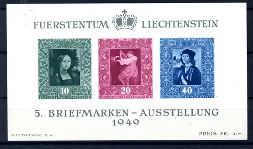 LIECHTENSTEIN 1949 Bl.5 postfrisch (220377)