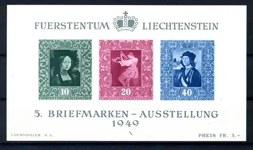 LIECHTENSTEIN 1949 Bl.5 postfrisch (220379)