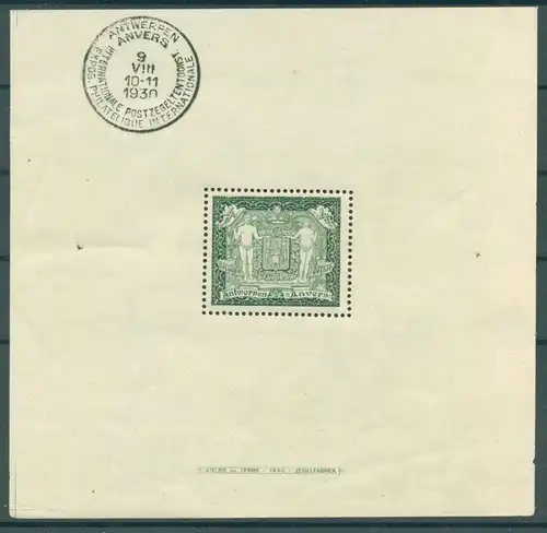 BELGIEN 1930 Bl.1 postfrisch (223397)