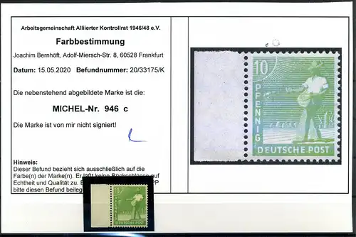 KONTROLLRAT 1947 Nr 946c postfrisch (219222)