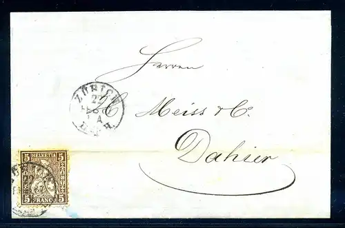 SCHWEIZ 1862 Nr 22 auf Brief (221041)