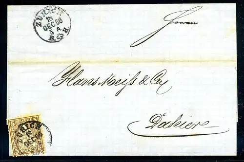 SCHWEIZ 1862 Nr 22 auf Brief (221043)
