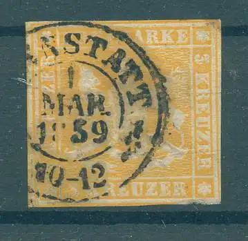 WUERTTEMBERG 1857 Nr 7 gestempelt (227061)