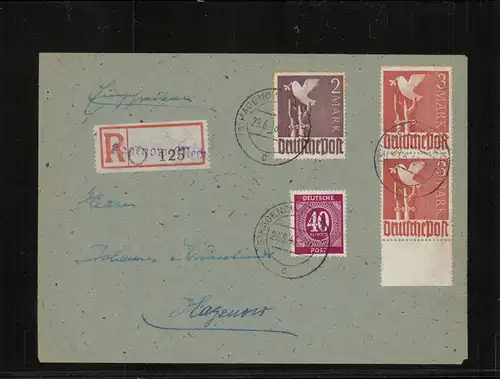 SBZ Zehnfachfrankatur-Brief mit u.a. Nr 961 gestempelt (213971).