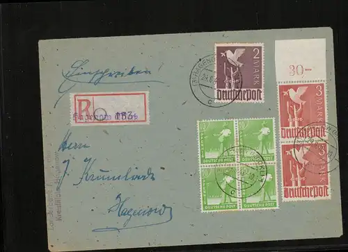 SBZ Zehnfachfrankatur-Brief mit u.a. Nr 961 gestempelt (213975).