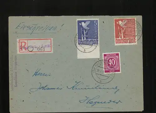 SBZ Zehnfachfrankatur-Brief mit u.a. Nr 962 gestempelt (213984).