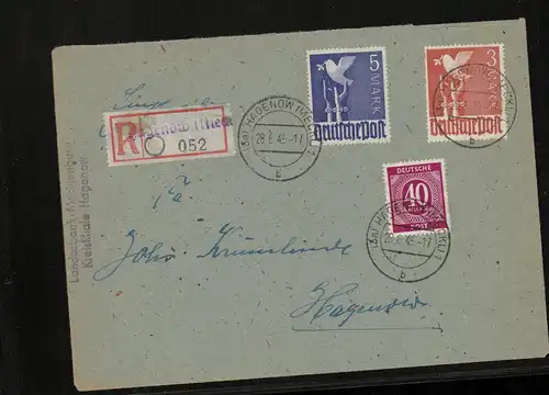 SBZ Zehnfachfrankatur-Brief mit u.a. Nr 962 gestempelt (213990).